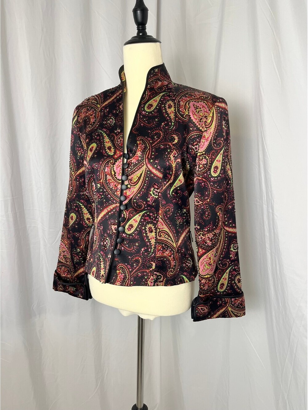 JS Collections Paisley Patterned Button-Up Blazer Jacket - Picture 2 of 9